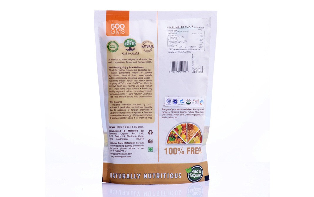 Go Earth Organic Bajri Flour    Pack  500 grams
